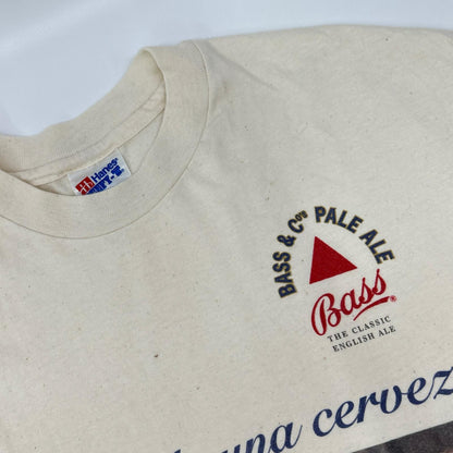 Hanes ヘインズ 90's USA製 アイボリー The Bass Brewery 企業ロゴ プリント Tシャツ コート
