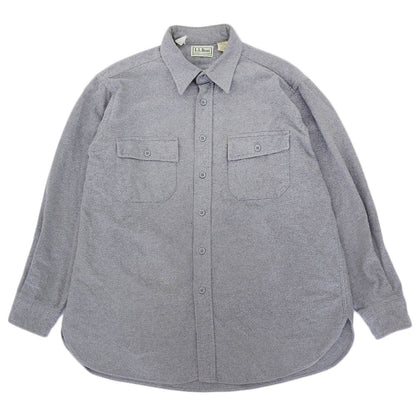 L.L.Bean エルエルビーン USA製 コットン ロングスリーブ ネルシャツ トップス メンズ グレー 16 1/2 1611 90’s トップス