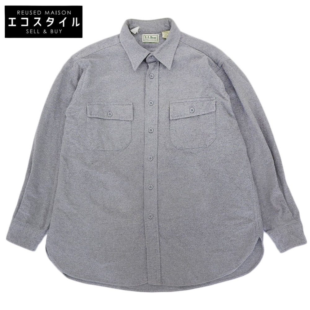 L.L.Bean エルエルビーン USA製 コットン ロングスリーブ ネルシャツ トップス メンズ グレー 16 1/2 1611 90’s トップス