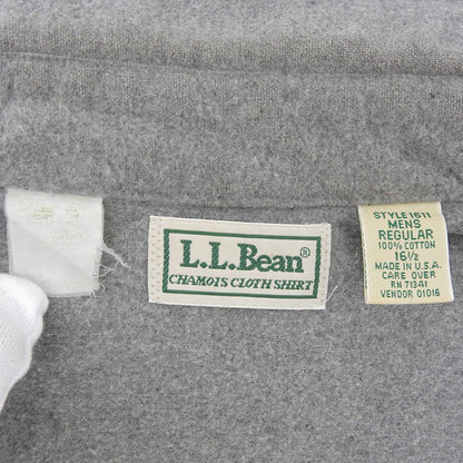 L.L.Bean エルエルビーン USA製 コットン ロングスリーブ ネルシャツ トップス メンズ グレー 16 1/2 1611 90’s トップス