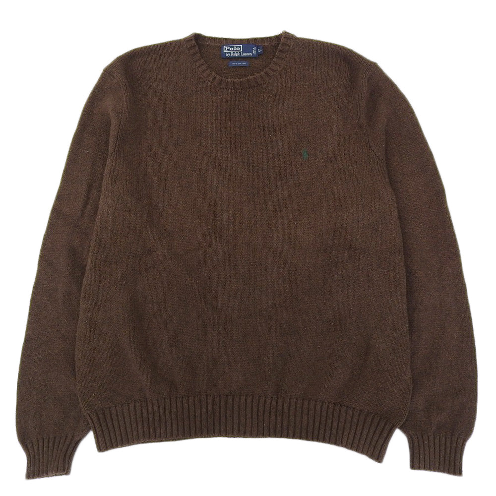 POLObyRalphLauren ポロラルフローレン ロゴ刺しゅう コットンニット モックネック セーター トップス メンズ ブラウン XL トップス