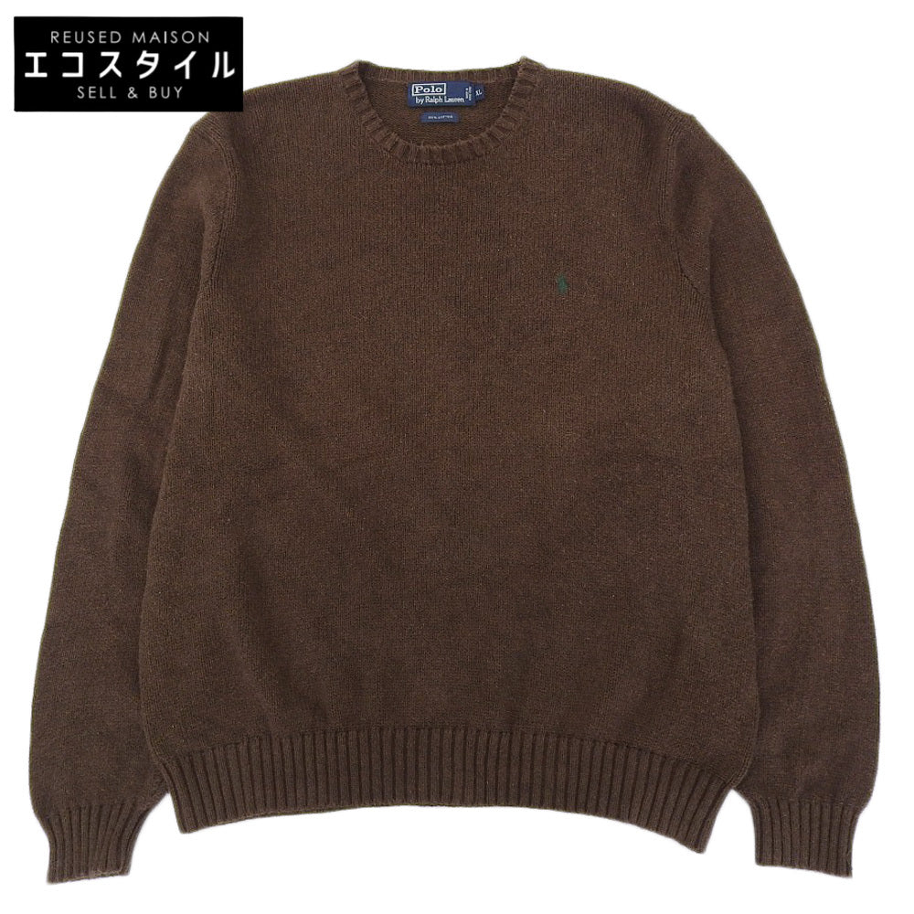 POLObyRalphLauren ポロラルフローレン ロゴ刺しゅう コットンニット モックネック セーター トップス メンズ ブラウン XL トップス