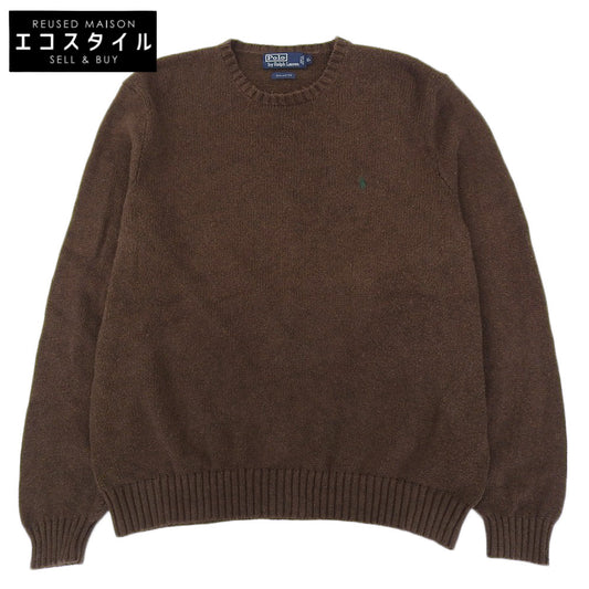POLObyRalphLauren ポロラルフローレン ロゴ刺しゅう コットンニット モックネック セーター トップス メンズ ブラウン XL トップス
