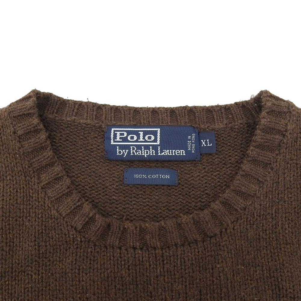 POLObyRalphLauren ポロラルフローレン ロゴ刺しゅう コットンニット モックネック セーター トップス メンズ ブラウン XL トップス