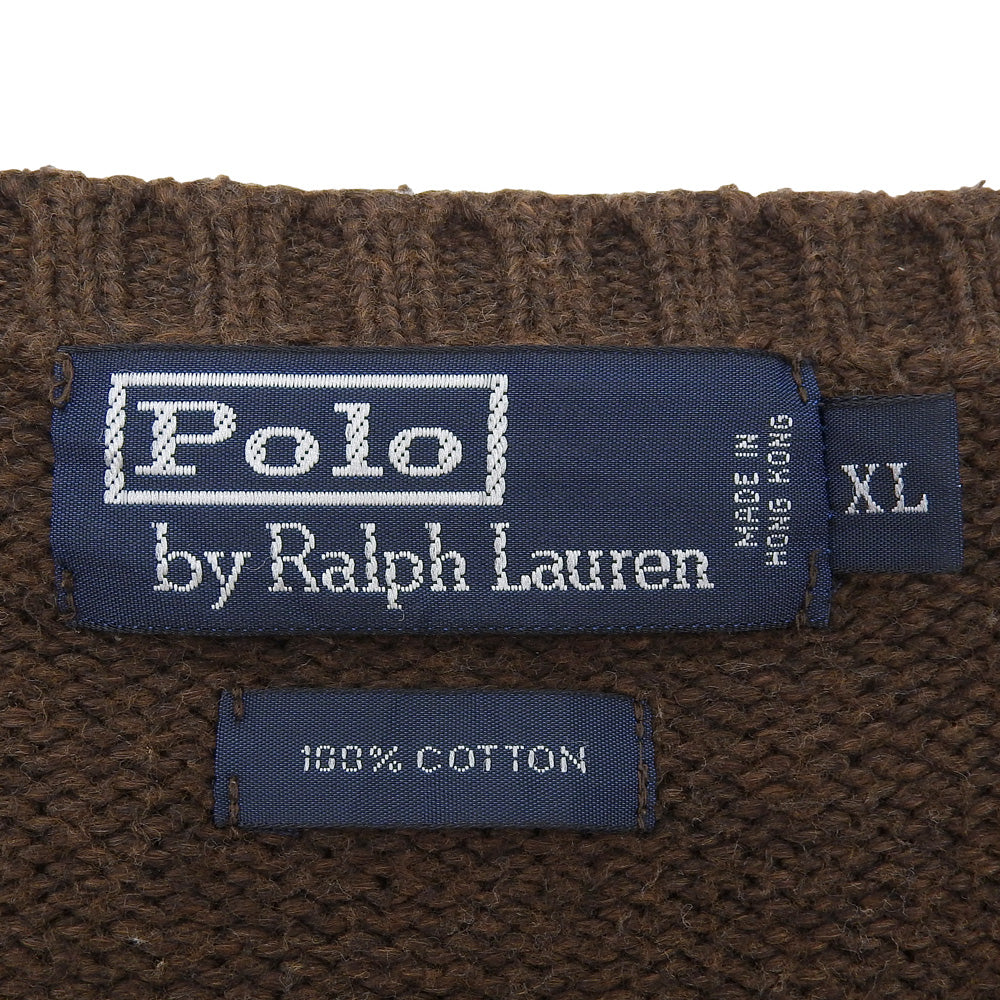 POLObyRalphLauren ポロラルフローレン ロゴ刺しゅう コットンニット モックネック セーター トップス メンズ ブラウン XL トップス