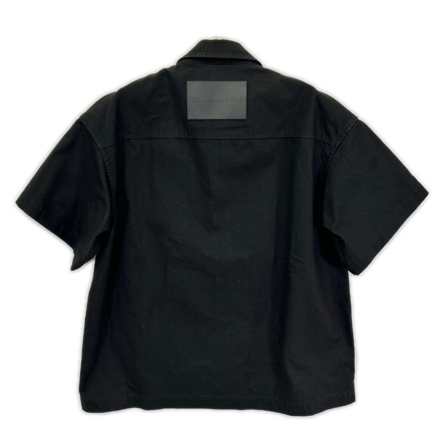 JILSANDER ジルサンダー J47DL0138 ブラック コットン ジップアップ ショートスリーブシャツ トップス
