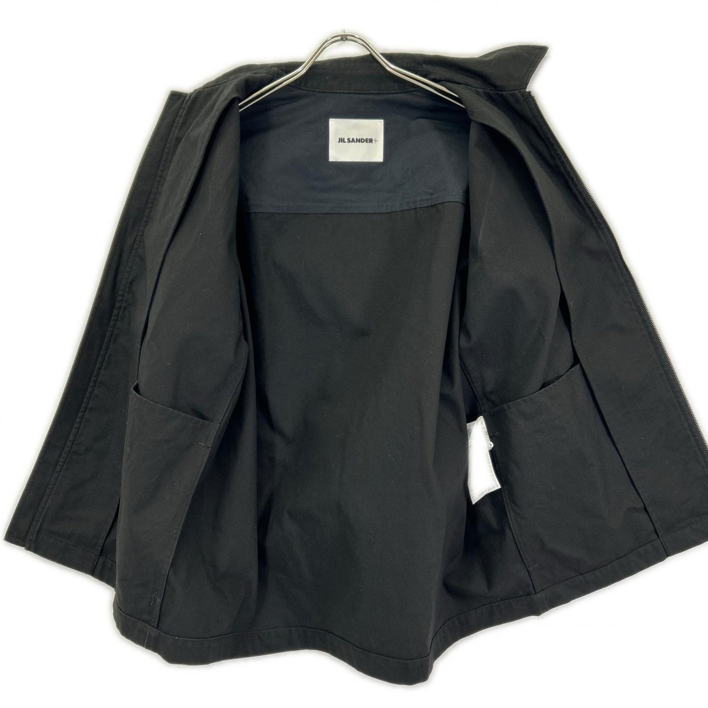 JILSANDER ジルサンダー J47DL0138 ブラック コットン ジップアップ ショートスリーブシャツ トップス