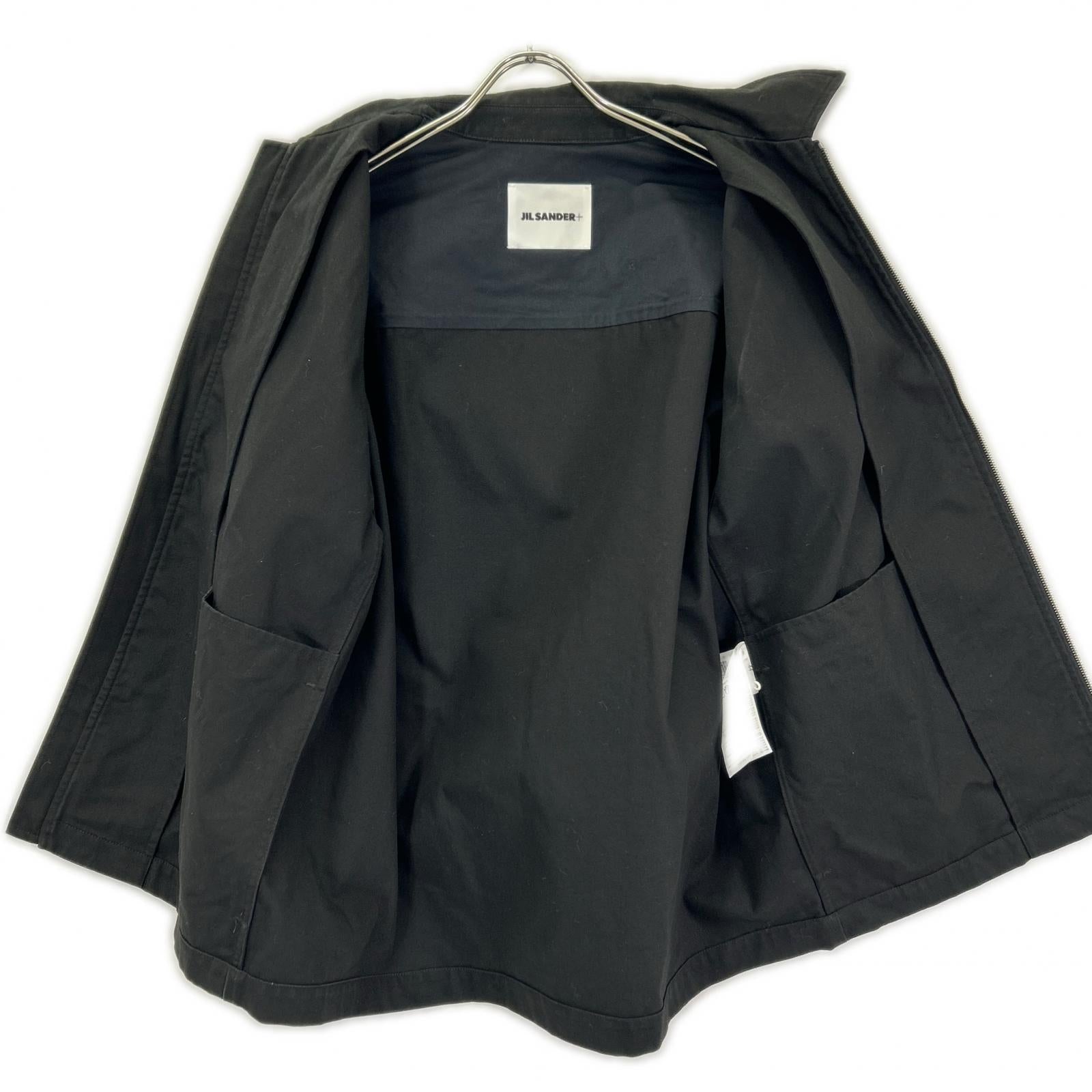 JILSANDER ジルサンダー J47DL0138 ブラック コットン ジップアップ ショートスリーブシャツ トップス