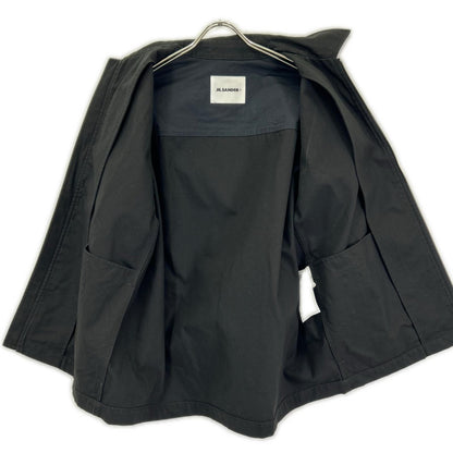JILSANDER ジルサンダー J47DL0138 ブラック コットン ジップアップ ショートスリーブシャツ トップス