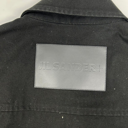 JILSANDER ジルサンダー J47DL0138 ブラック コットン ジップアップ ショートスリーブシャツ トップス