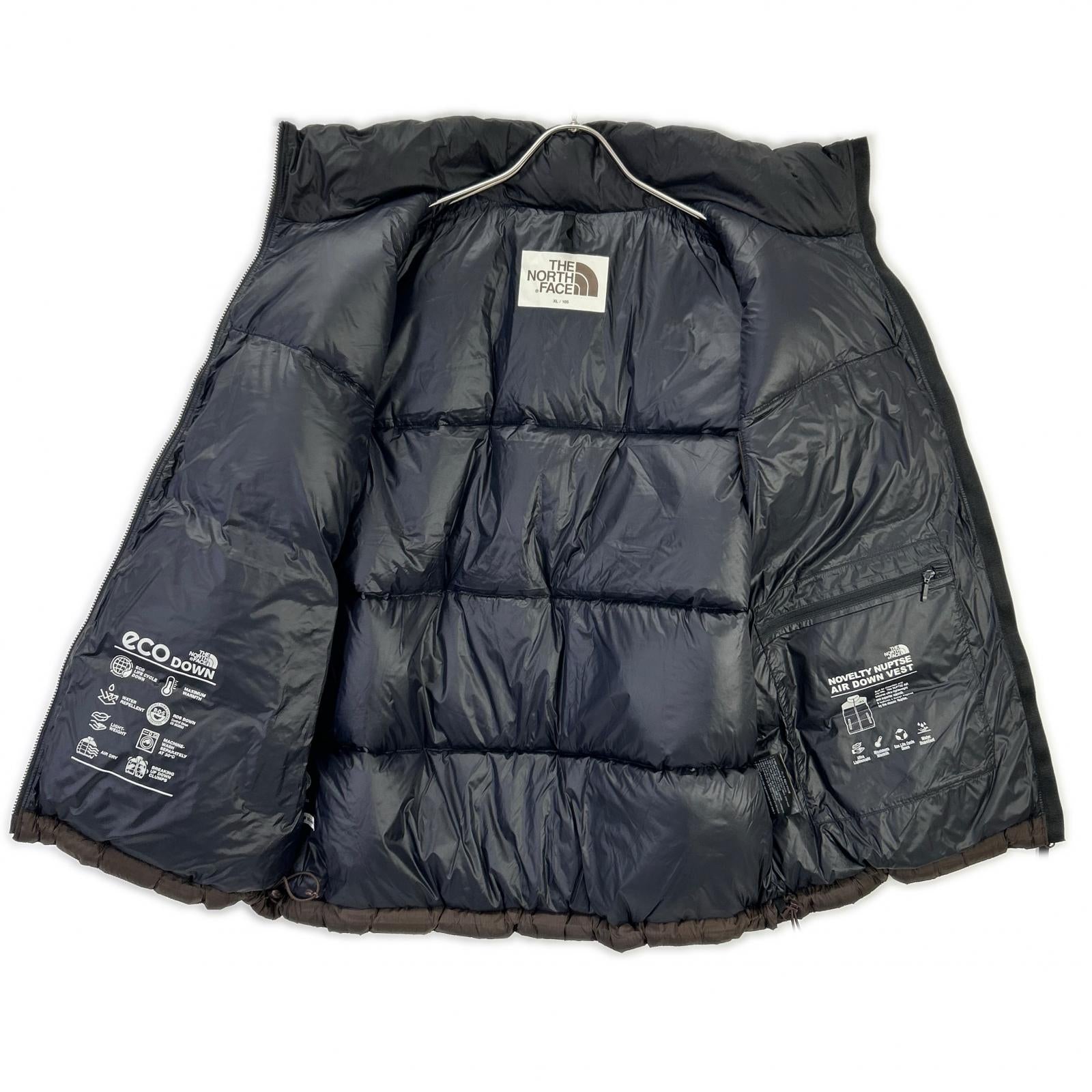THE NORTH FACE ノースフェイス ブラック×ブラウン NOVELTY NUPTSE AIR RDS DOWN VEST ベスト