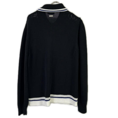 SalvatoreFerragamo サルバトーレフェラガモ 122377 775740 24SS ブラック コットン long-sleeve polo shirt プルオーバーニットポロシャツ トップス