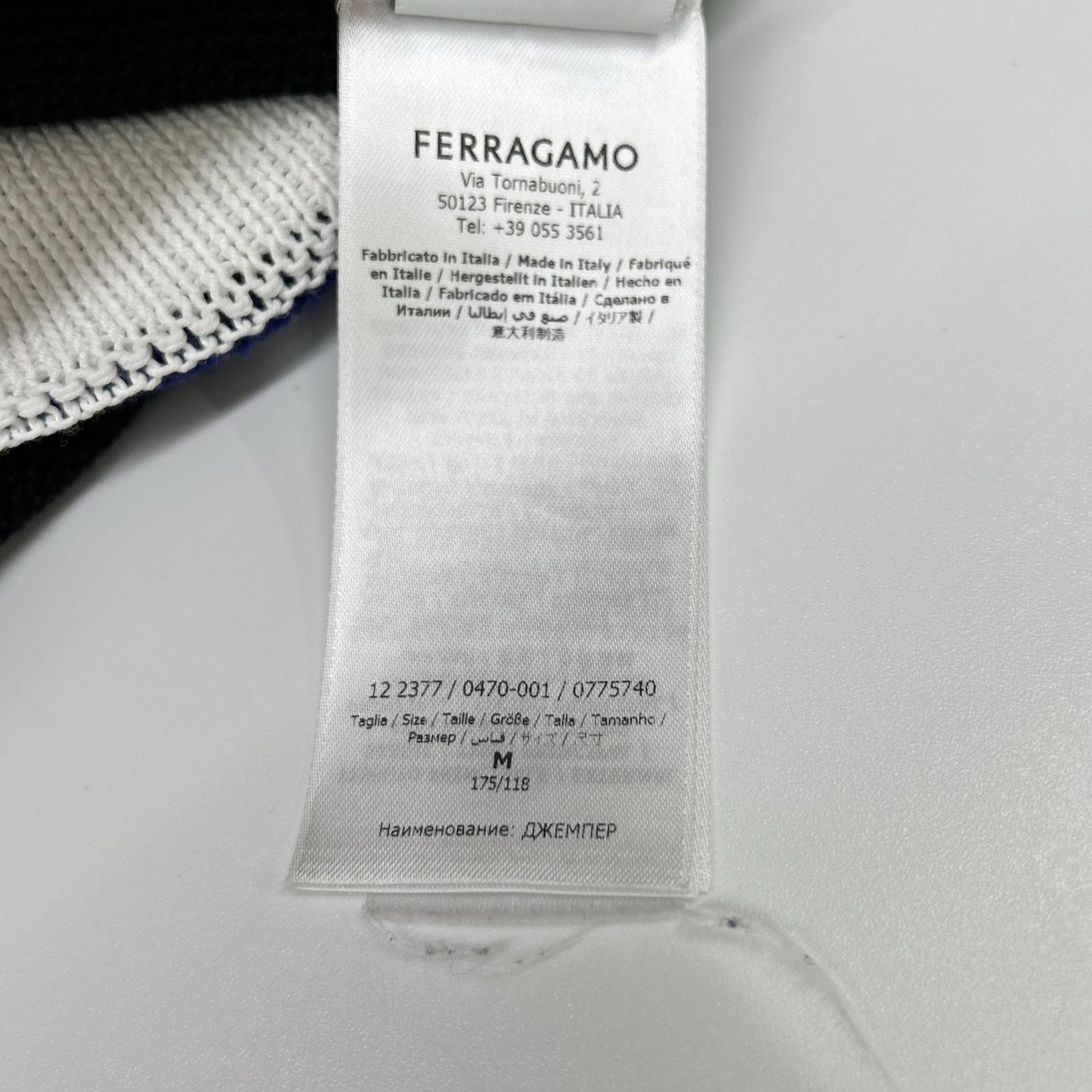 SalvatoreFerragamo サルバトーレフェラガモ 122377 775740 24SS ブラック コットン long-sleeve polo shirt プルオーバーニットポロシャツ トップス