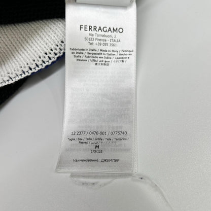 SalvatoreFerragamo サルバトーレフェラガモ 122377 775740 24SS ブラック コットン long-sleeve polo shirt プルオーバーニットポロシャツ トップス