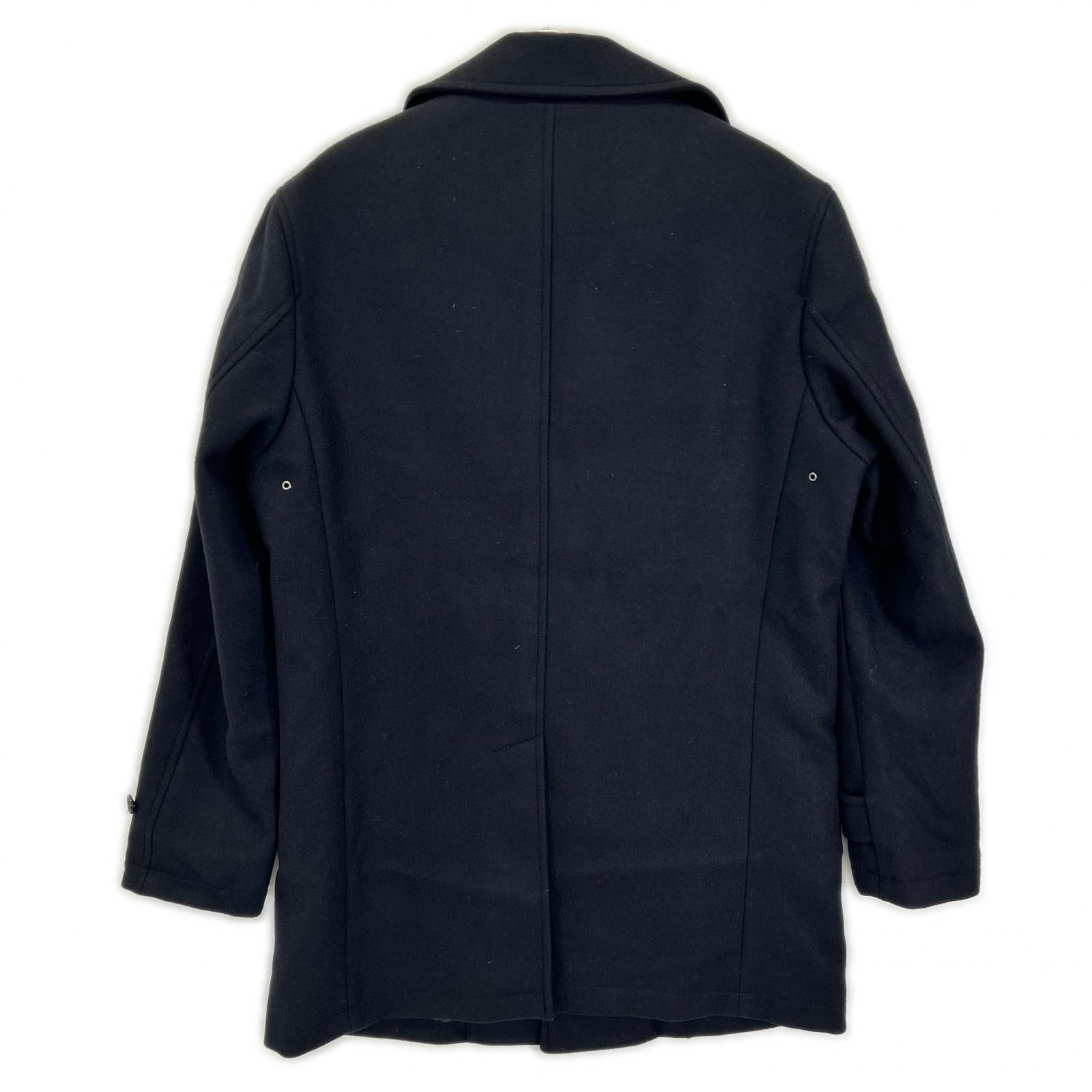 SHIPS シップス 114-45-0077 ネイビー HAMILTON LAMBSWOOL メルトン シングル ロング Pコート コート