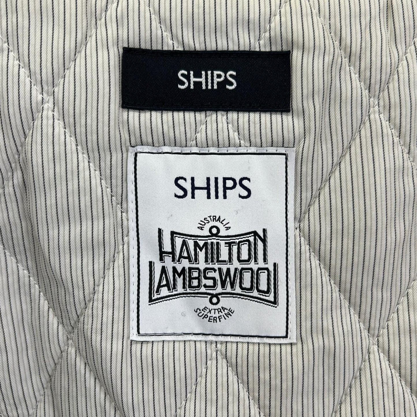 SHIPS シップス 114-45-0077 ネイビー HAMILTON LAMBSWOOL メルトン シングル ロング Pコート コート