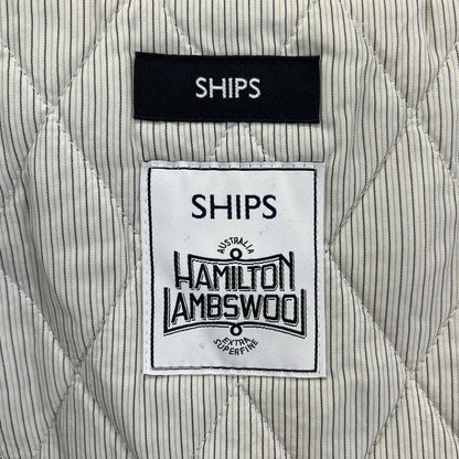 SHIPS シップス 114-45-0077 ネイビー HAMILTON LAMBSWOOL メルトン シングル ロング Pコート コート