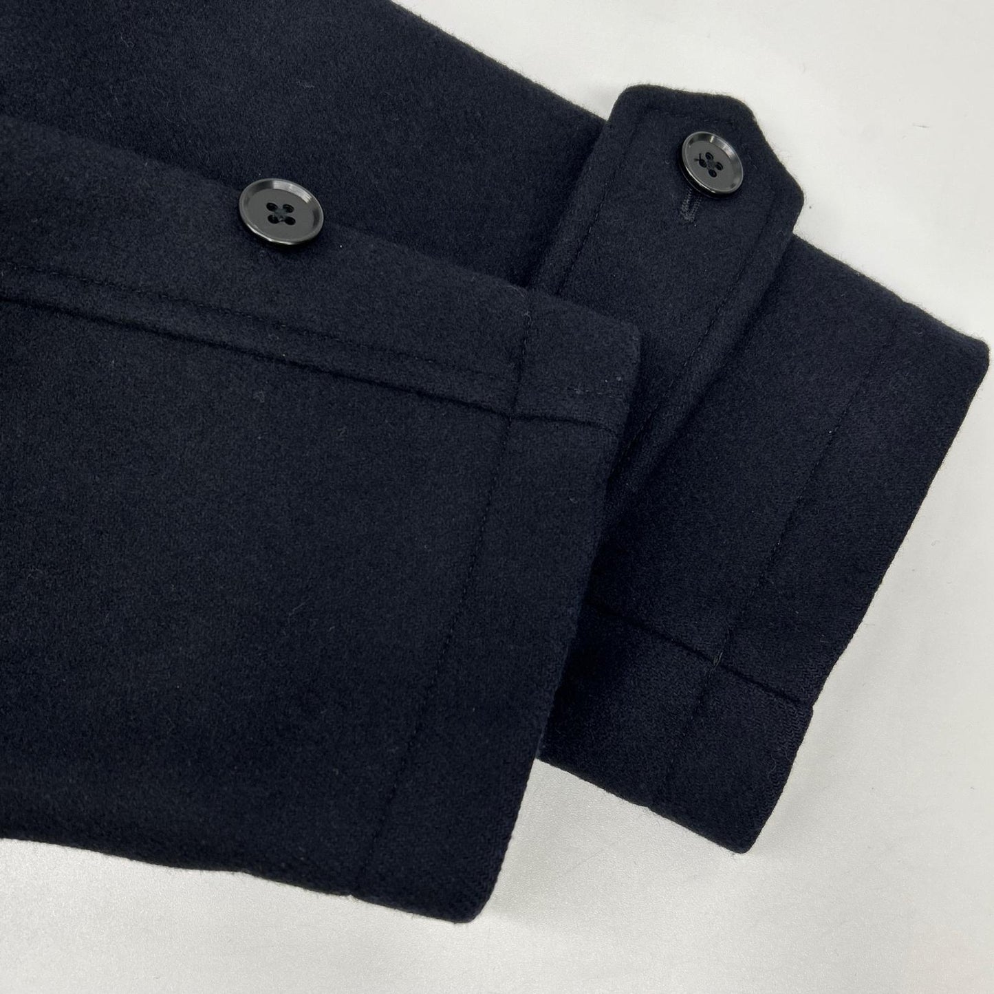SHIPS シップス 114-45-0077 ネイビー HAMILTON LAMBSWOOL メルトン シングル ロング Pコート コート