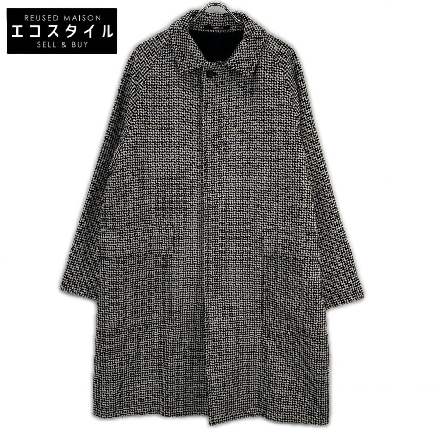 TAGLIATORE タリアトーレ LOYD/S ST ベージュ ハウンドトゥース ウール LOYD バルカラーコート コート