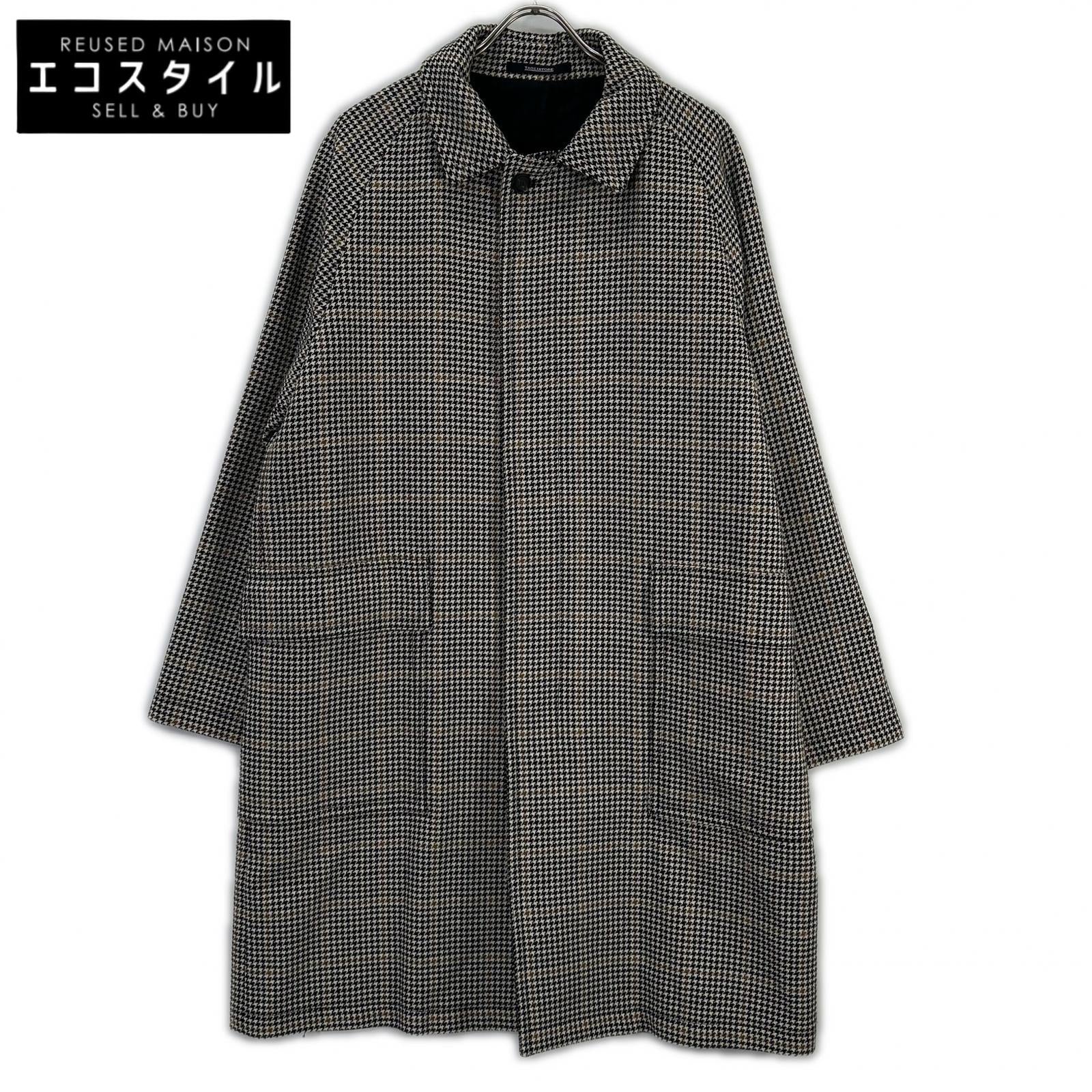 TAGLIATORE タリアトーレ LOYD/S ST ベージュ ハウンドトゥース ウール LOYD バルカラーコート コート