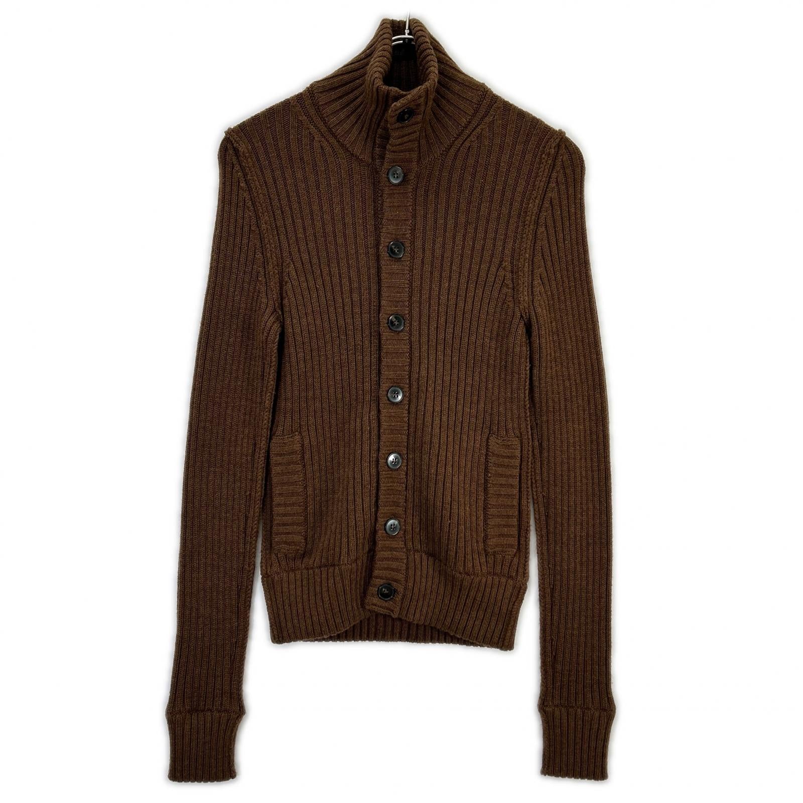 DOLCE&GABBANA ドルチェアンドガッバーナ ブラウン リブニット カーディガン トップス