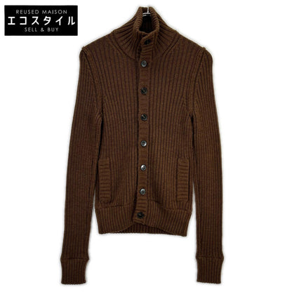 DOLCE&GABBANA ドルチェアンドガッバーナ ブラウン リブニット カーディガン トップス