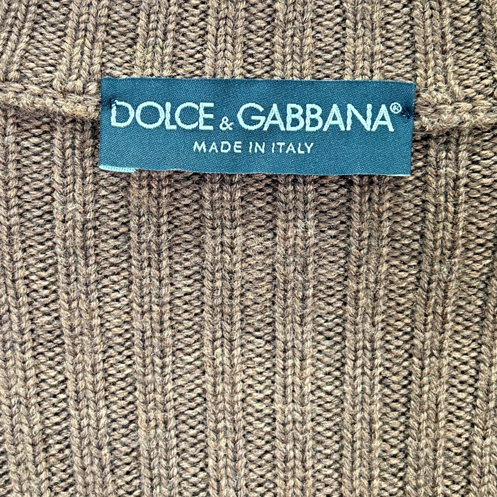 DOLCE&GABBANA ドルチェアンドガッバーナ ブラウン リブニット カーディガン トップス