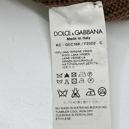 DOLCE&GABBANA ドルチェアンドガッバーナ ブラウン リブニット カーディガン トップス