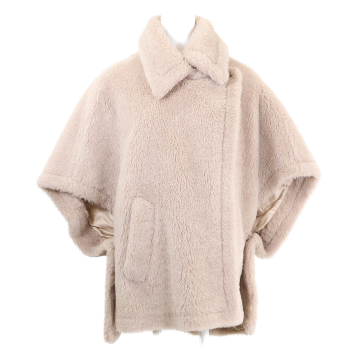 Max Mara Excellent Condition Domestic Authorized 473608236 Wool-Blend Alpaca Teddy Bear Cape Poncho Coat