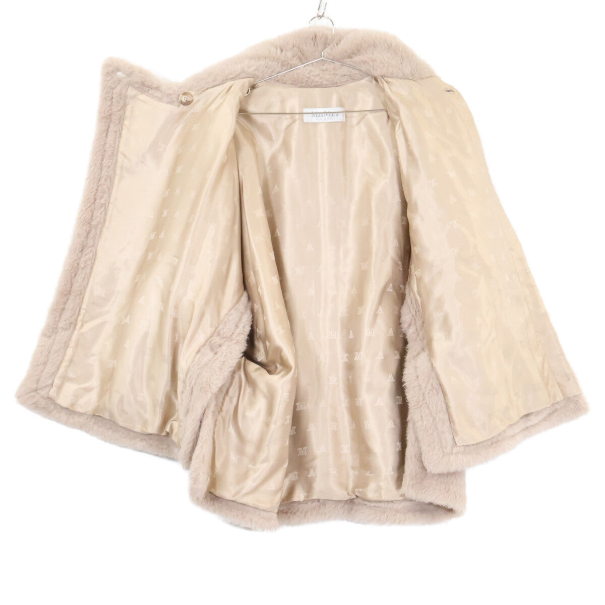 Max Mara Excellent Condition Domestic Authorized 473608236 Wool-Blend Alpaca Teddy Bear Cape Poncho Coat