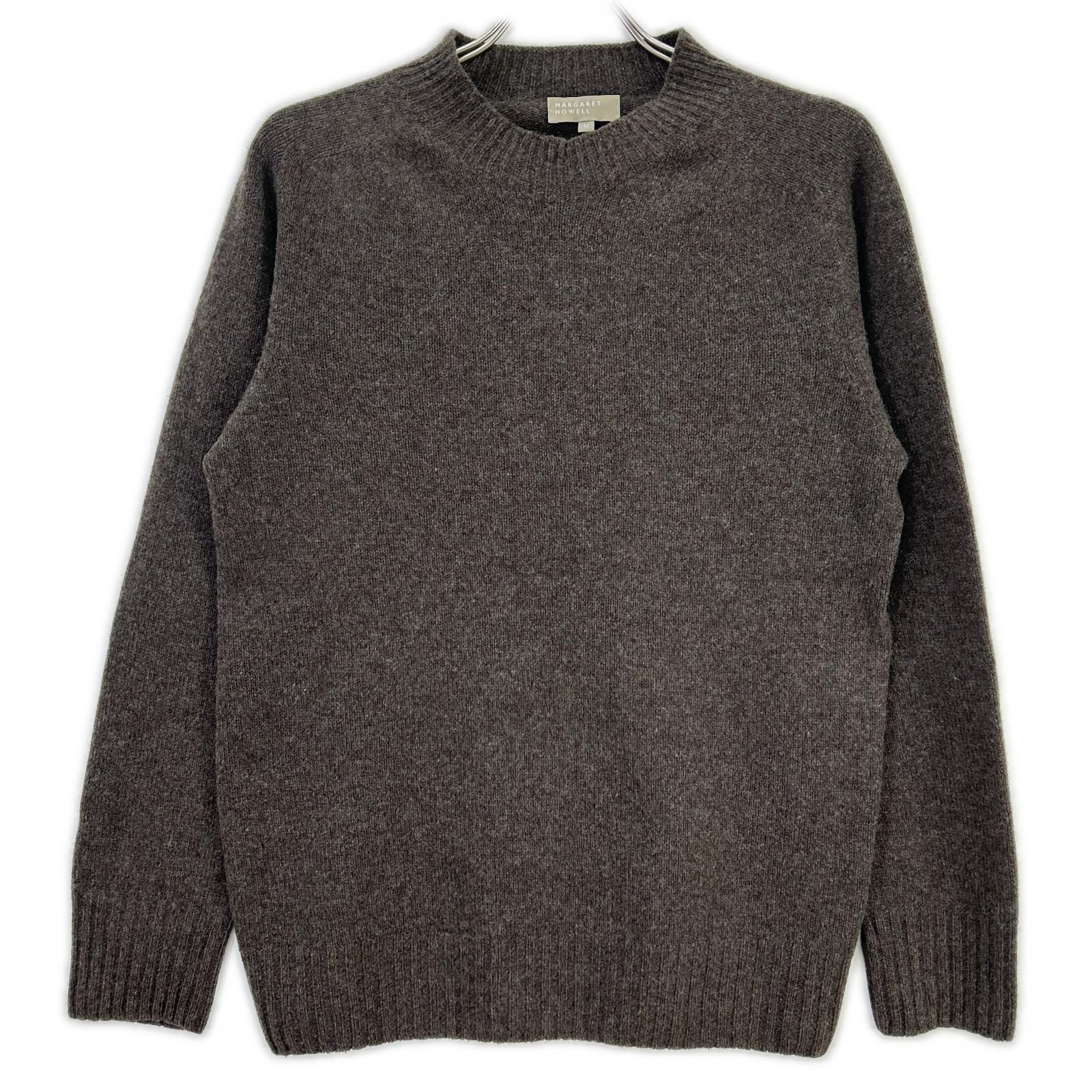 MargaretHowell マーガレットハウエル 579-2260001 ブラウン カシミヤ混 クルーネックニット トップス