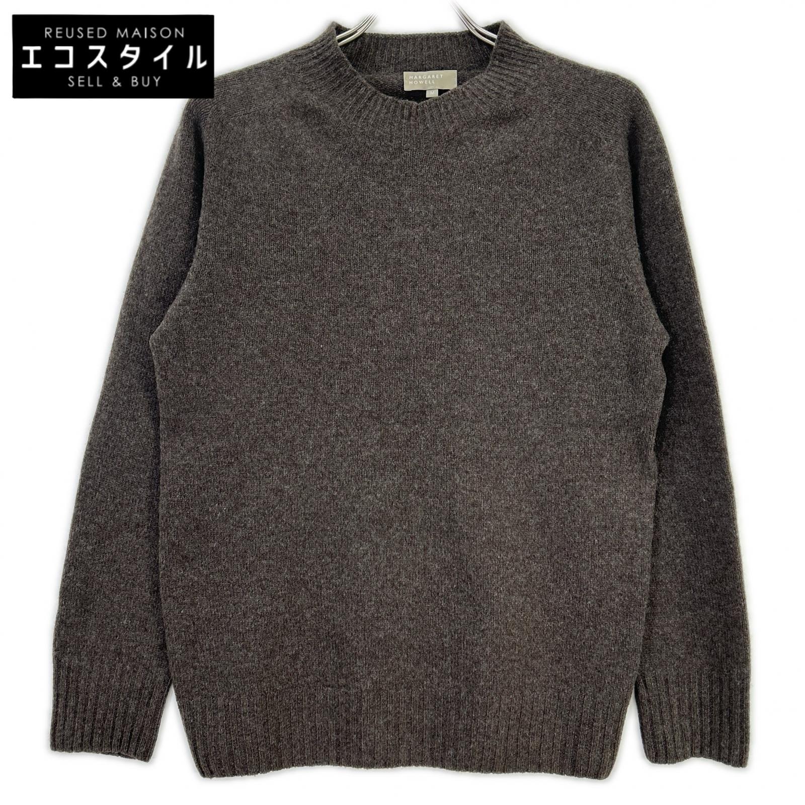 MargaretHowell マーガレットハウエル 579-2260001 ブラウン カシミヤ混 クルーネックニット トップス