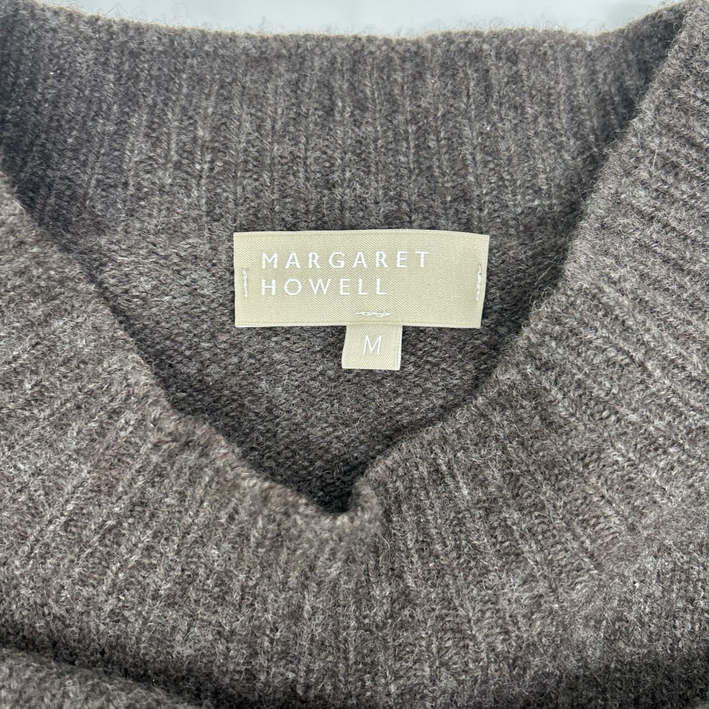 MargaretHowell マーガレットハウエル 579-2260001 ブラウン カシミヤ混 クルーネックニット トップス