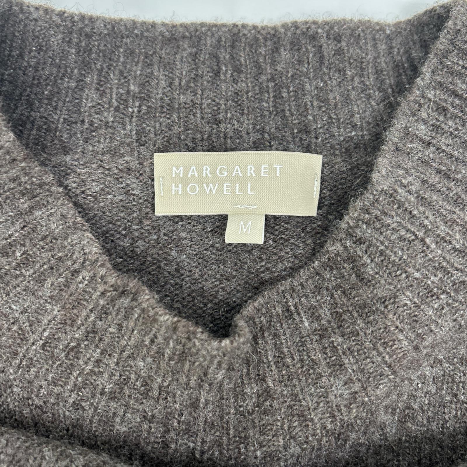 MargaretHowell マーガレットハウエル 579-2260001 ブラウン カシミヤ混 クルーネックニット トップス