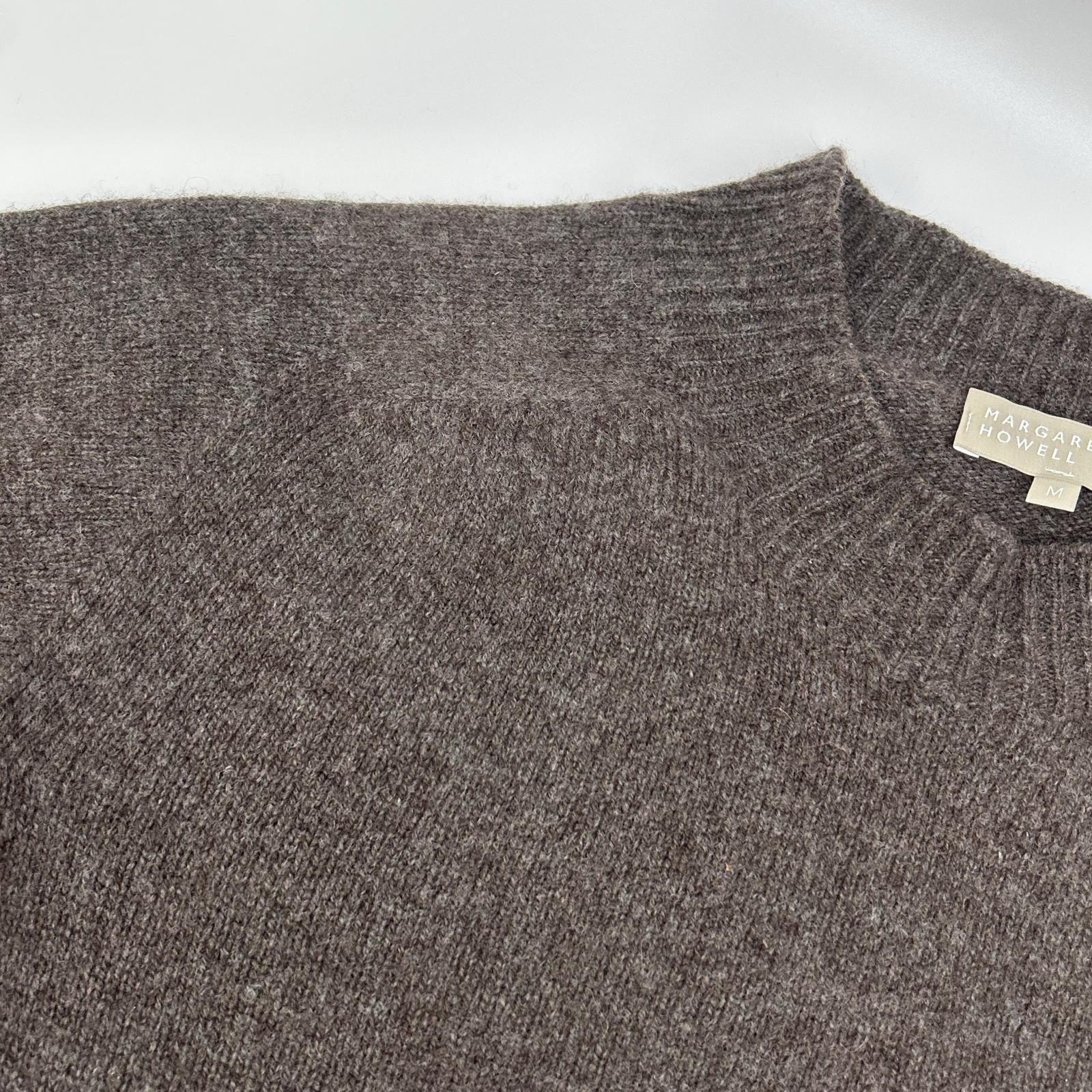 MargaretHowell マーガレットハウエル 579-2260001 ブラウン カシミヤ混 クルーネックニット トップス