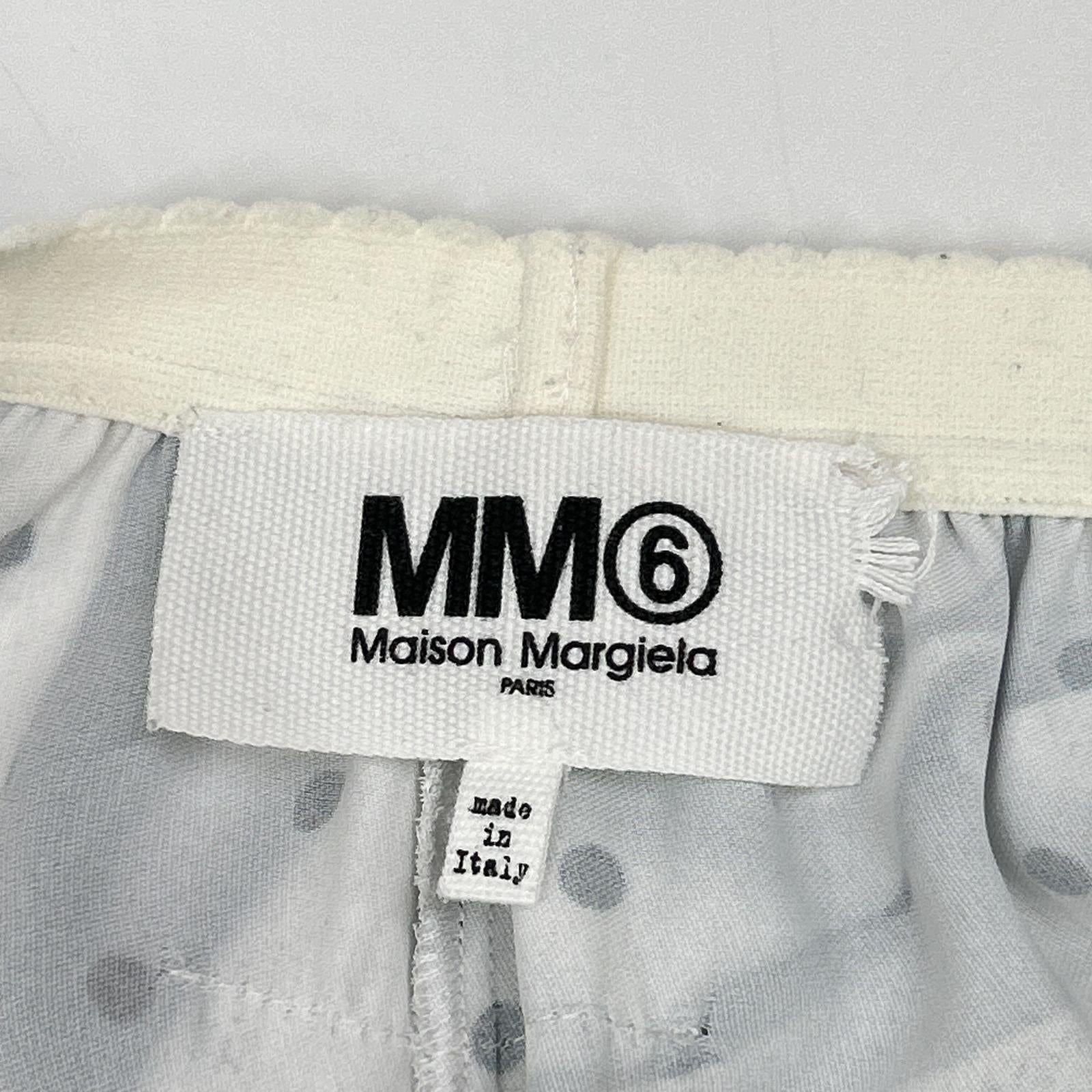 MM6 エムエムシックス 【国内正規】S32KA0607 ドット柄 転写プリント サテン ワイドレッグパンツ ボトムス