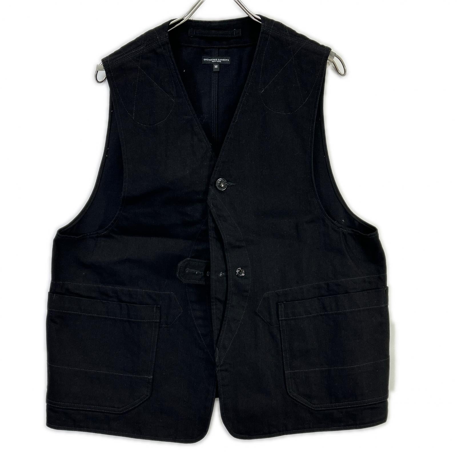 Engineered Garments エンジニアードガーメンツ ブラック Upland Vest Cotton Bull Denim ボトムス