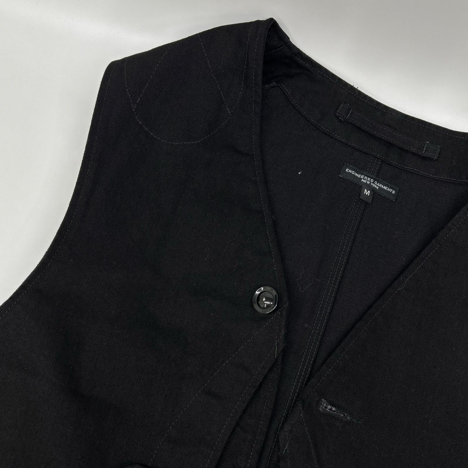 Engineered Garments エンジニアードガーメンツ ブラック Upland Vest Cotton Bull Denim ボトムス