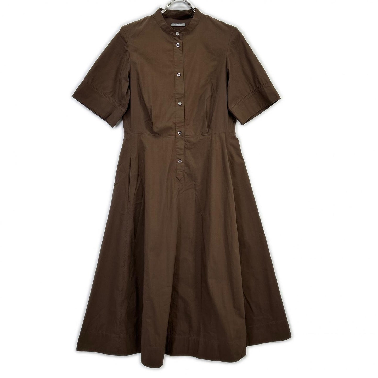 theory luxe セオリーリュクス 24AW ブラウン TECH POPLIN ERESSA 半袖ワンピース ワンピース
