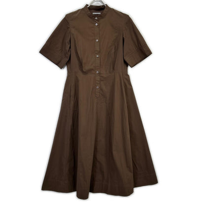 theory luxe セオリーリュクス 24AW ブラウン TECH POPLIN ERESSA 半袖ワンピース ワンピース