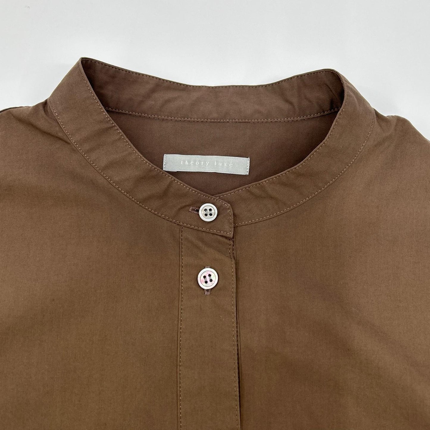 theory luxe セオリーリュクス 24AW ブラウン TECH POPLIN ERESSA 半袖ワンピース ワンピース