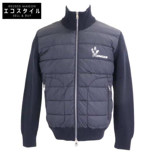 MONCLER モンクレール 【美品】E20919422350 MAGLIONE TRICOT CARDIGAN ロゴプリント ニット/ダウン切替 ジャケット ジャケット