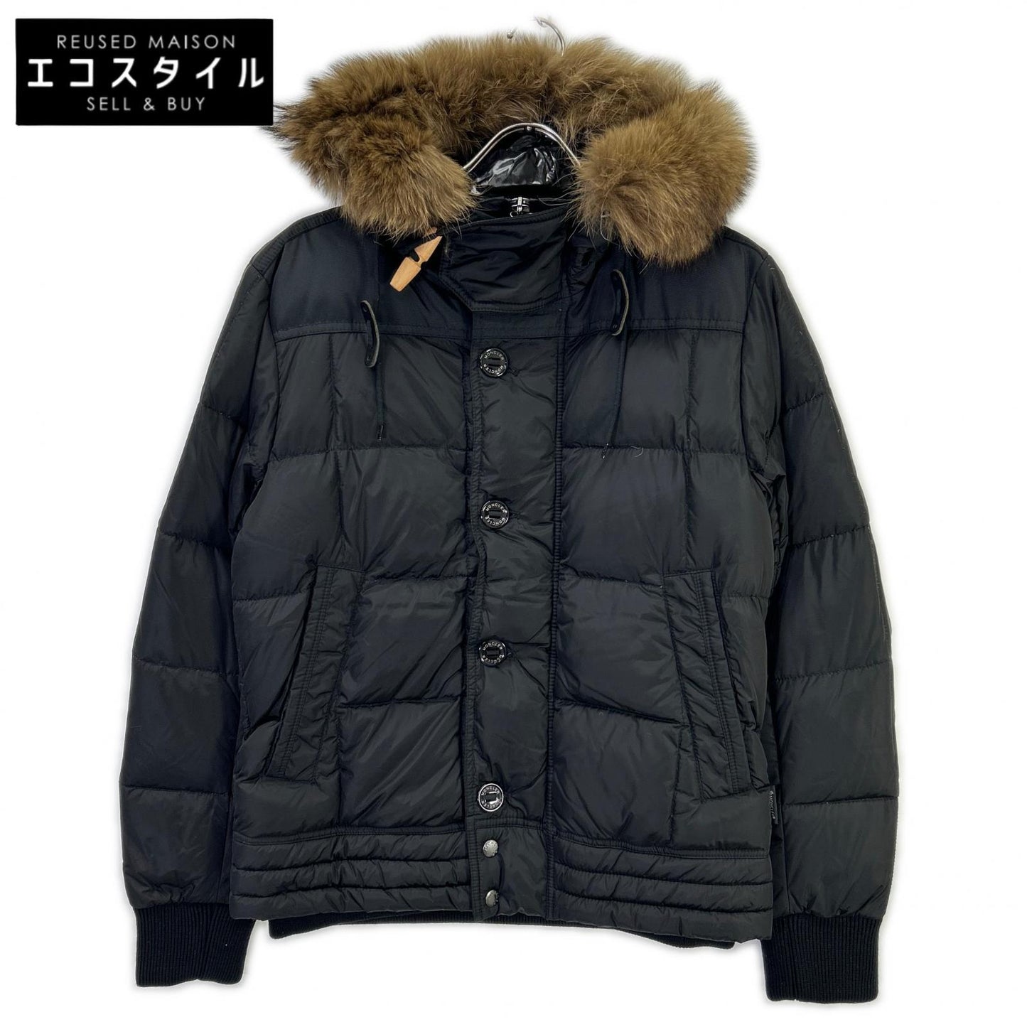 MONCLER モンクレール 10年製 ブラック RIBERA/リベラ ファー付きフーデットダウンジャケット ジャケット