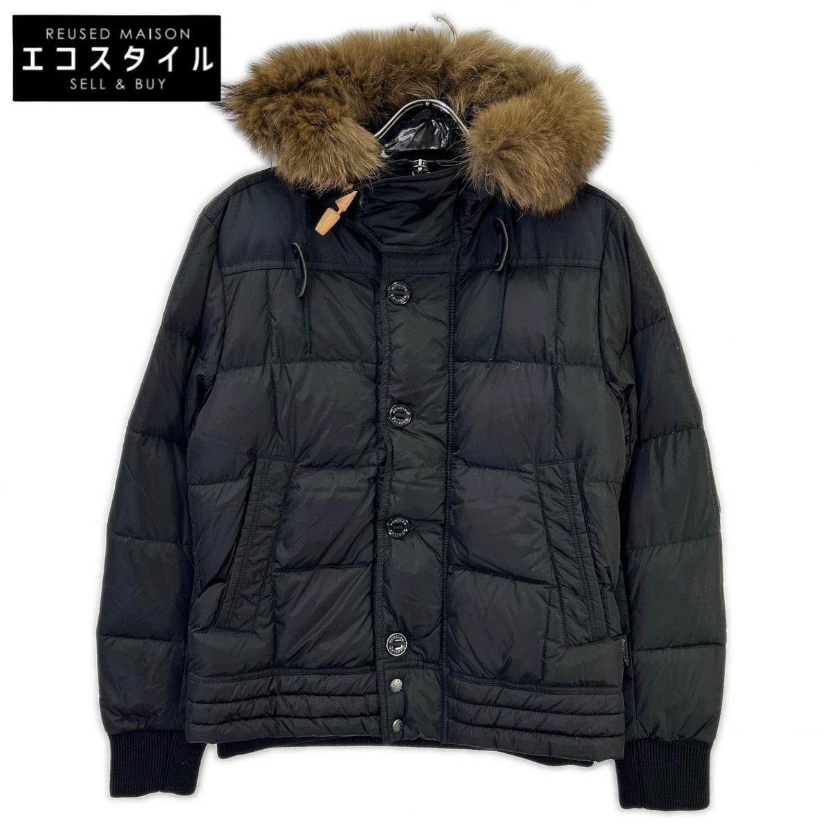 MONCLER モンクレール 10年製 ブラック RIBERA/リベラ ファー付きフーデットダウンジャケット ジャケット
