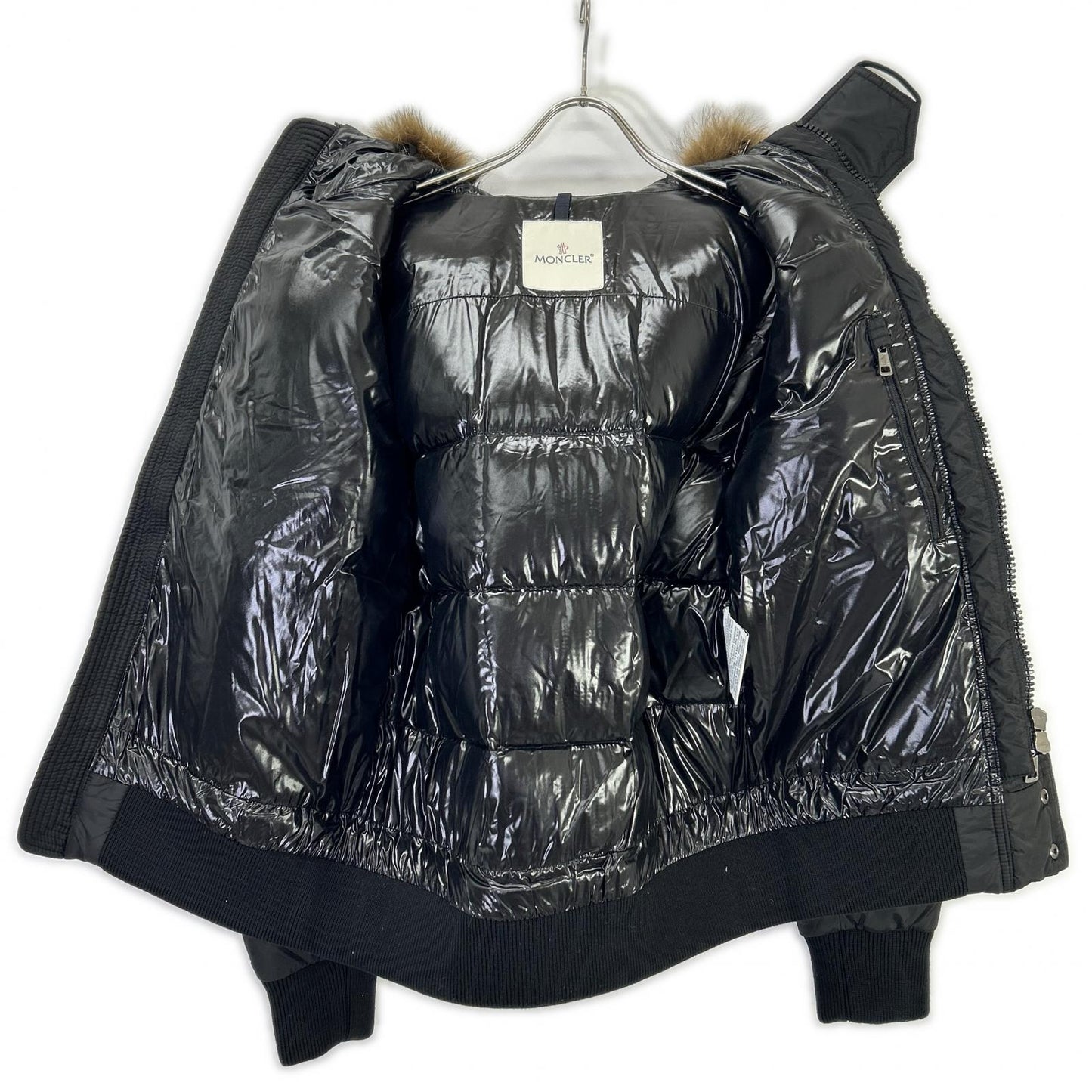 MONCLER モンクレール 10年製 ブラック RIBERA/リベラ ファー付きフーデットダウンジャケット ジャケット