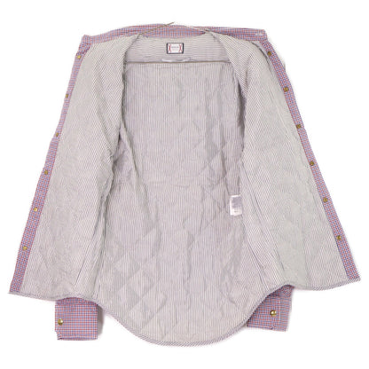 MONCLER GAMME BLEU CAMICIA checked shirt with gold buttons and down filling top