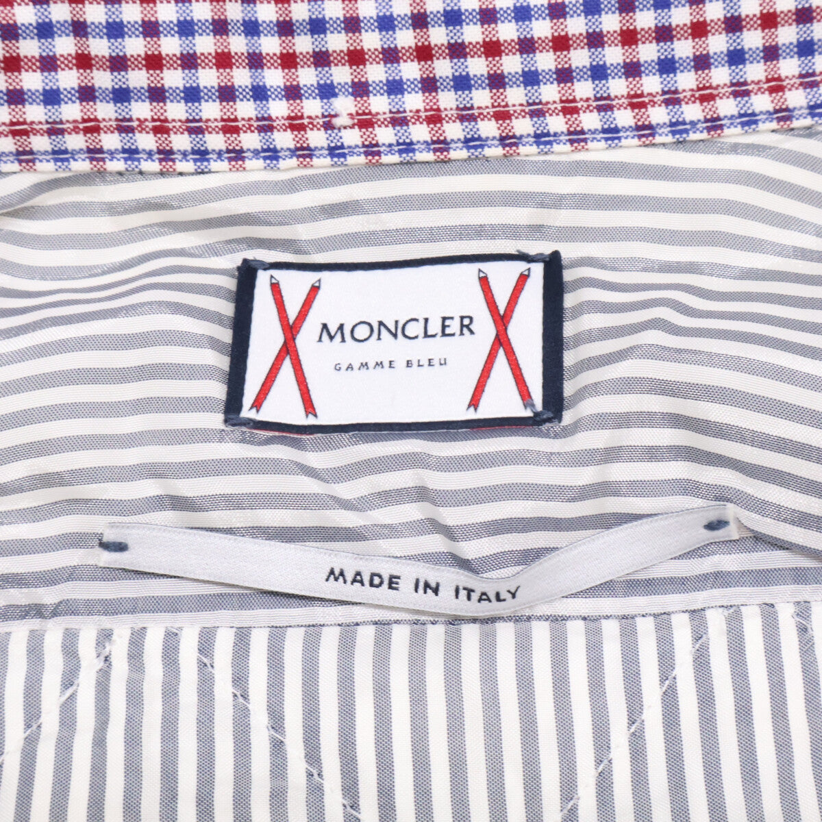 MONCLER モンクレール GAMME BLEU ガムブルー CAMICIA チェック 金ボタン ダウン入り 長袖シャツ トップス