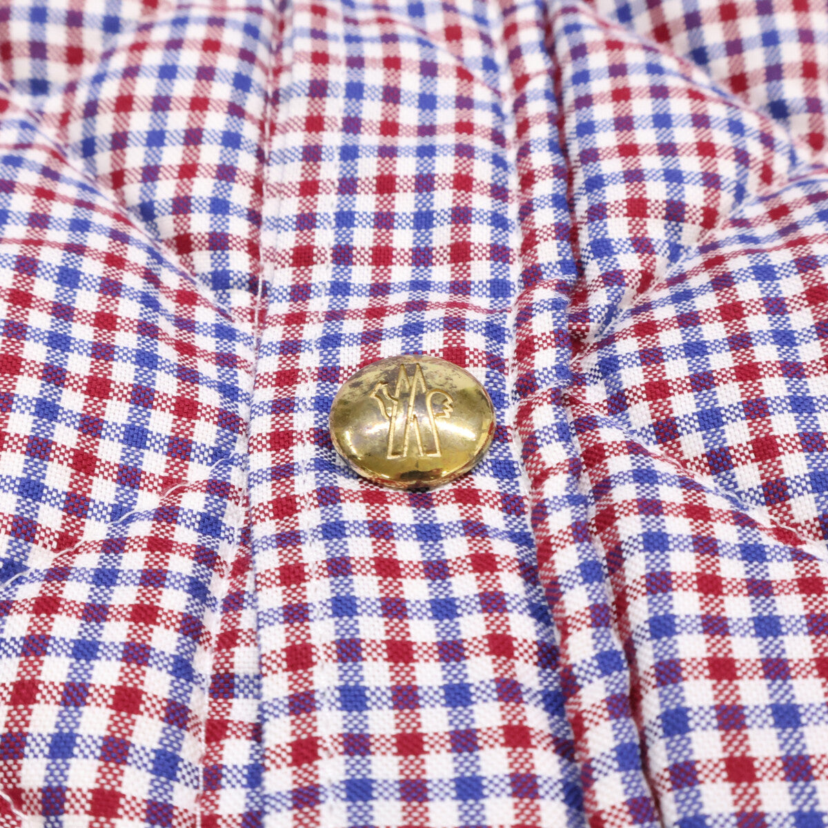 MONCLER GAMME BLEU CAMICIA checked shirt with gold buttons and down filling top