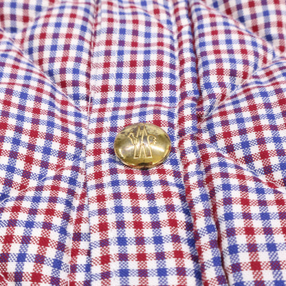 MONCLER GAMME BLEU CAMICIA checked shirt with gold buttons and down filling top