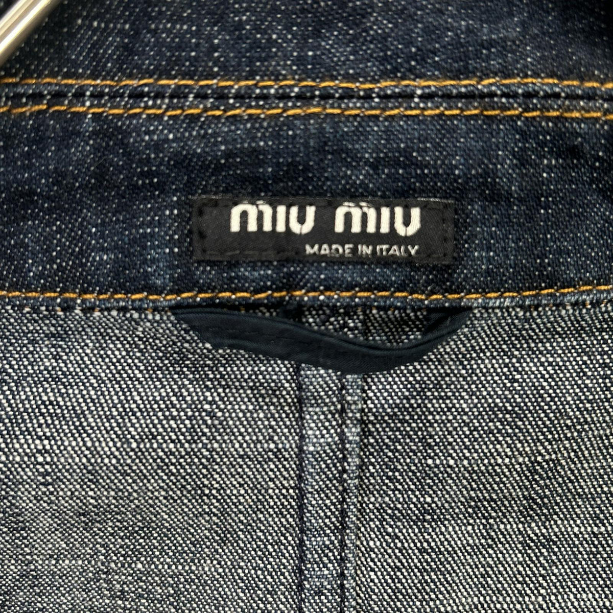 MIUMIU ミュウミュウ インディゴ ステッチデザイン テーラードデニムジャケット ジャケット